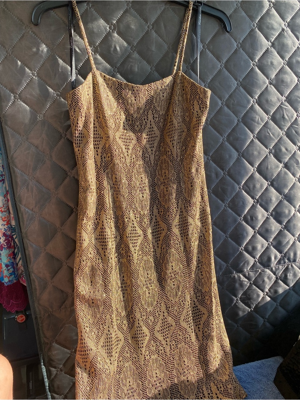 90s Metallic Open Knit Overlay -Cartise international
